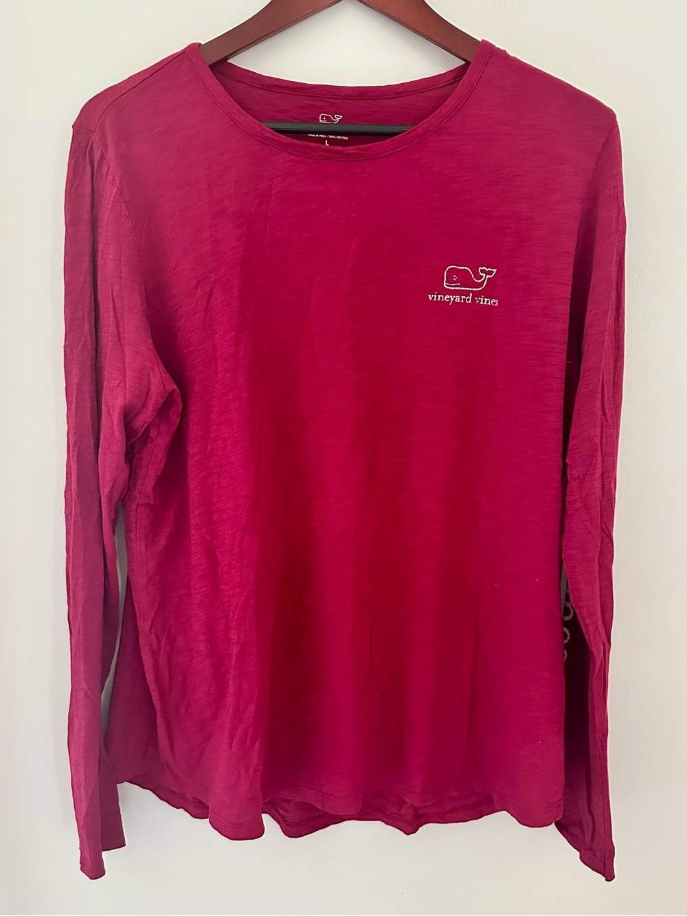 Vineyard Vines Cranberry Long Sleeve Crew Tee